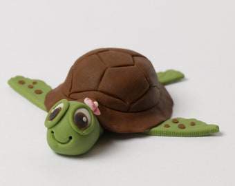 3D Fondant Sea Turtle Cake Topper (Handmade & EDIBLE) | Fondant Turtle | Turtle Cake Topper |
