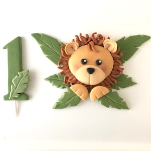 Adorno para tarta de león en la jungla / Adorno para tarta de león / Adorno para tarta con temática de león