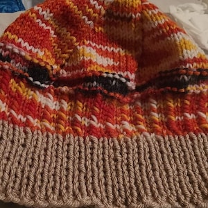 Fun Mushroom stylized knitted hat.