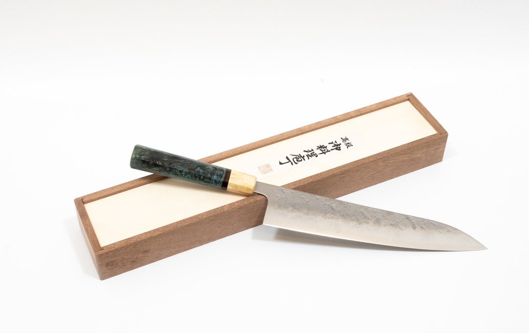 Japanese Kitchen Knife. Gyuto. 240mm, 9.5 Blade. Ginsan Steel, Custom Made Handle. Etsy