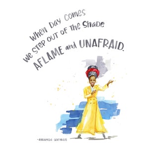 Amanda Gorman Unafraid Quote – Watercolor Art Print