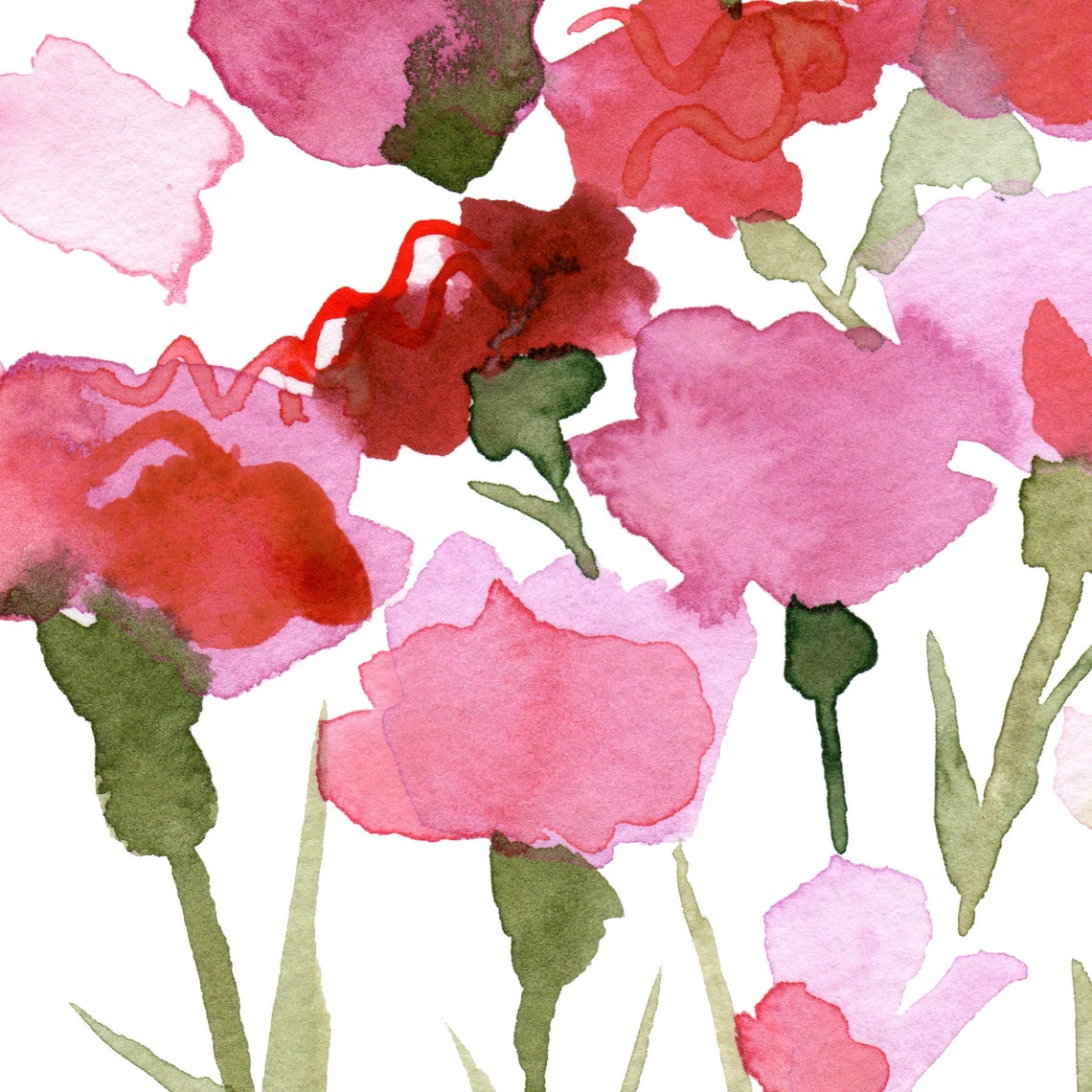Carnation Love Watercolor Art Print - Etsy