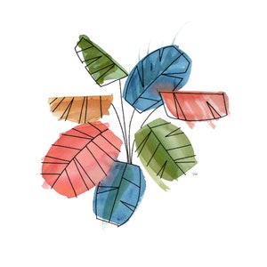 Mid-Century Modern Palm – Watercolor Art Print