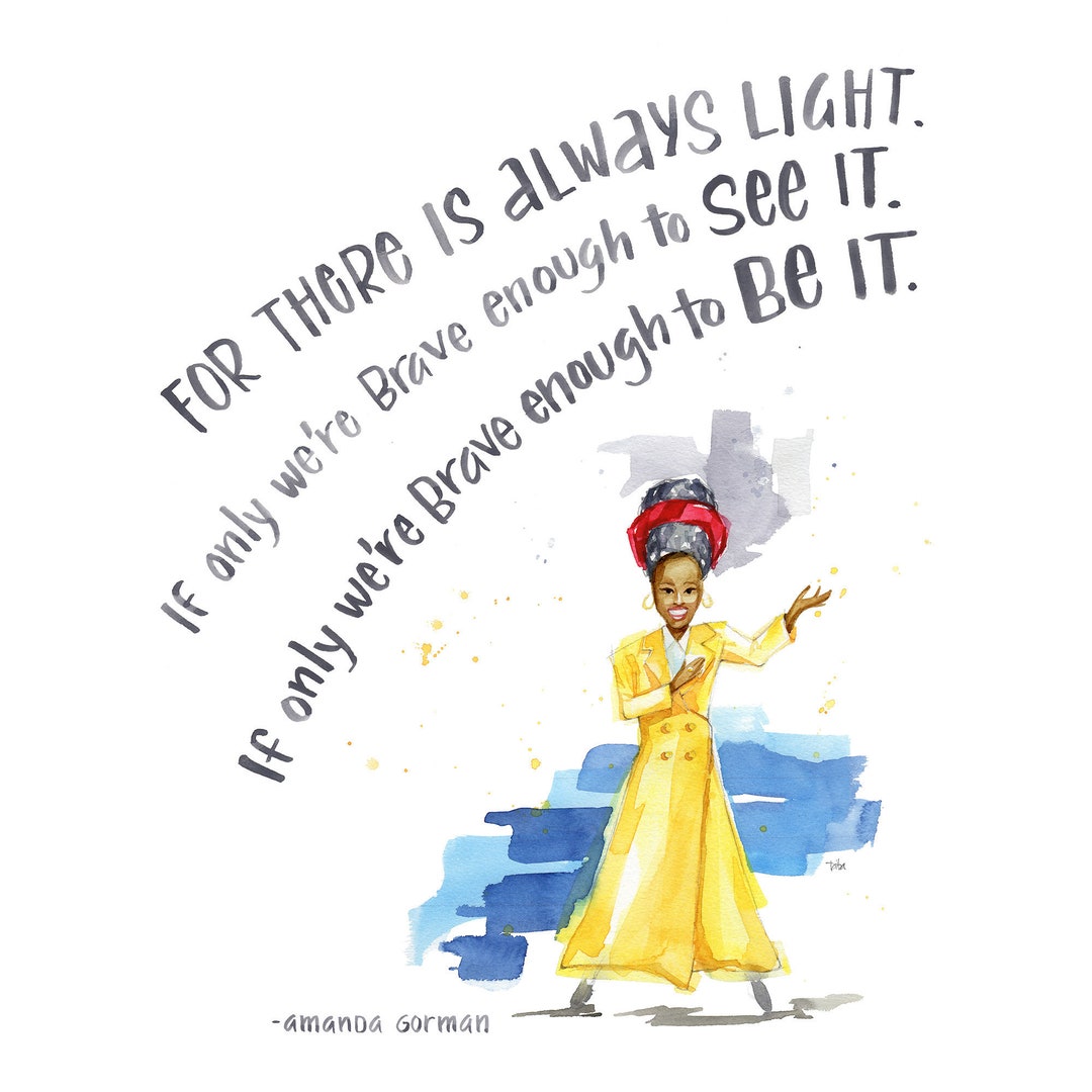 Amanda Gorman Light Quote – Watercolor Art Print