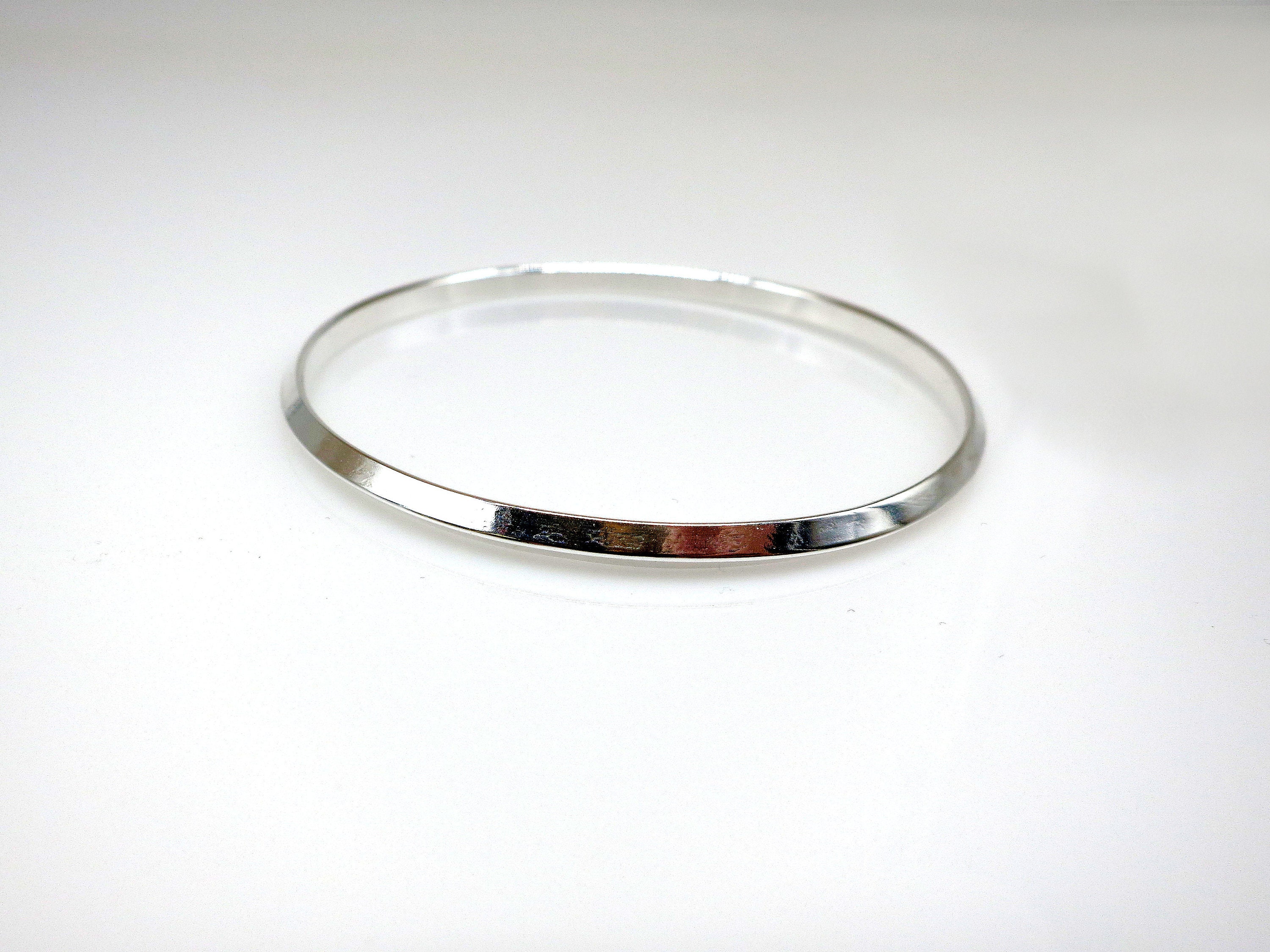Sterling Silver Triangle Bangle - Etsy
