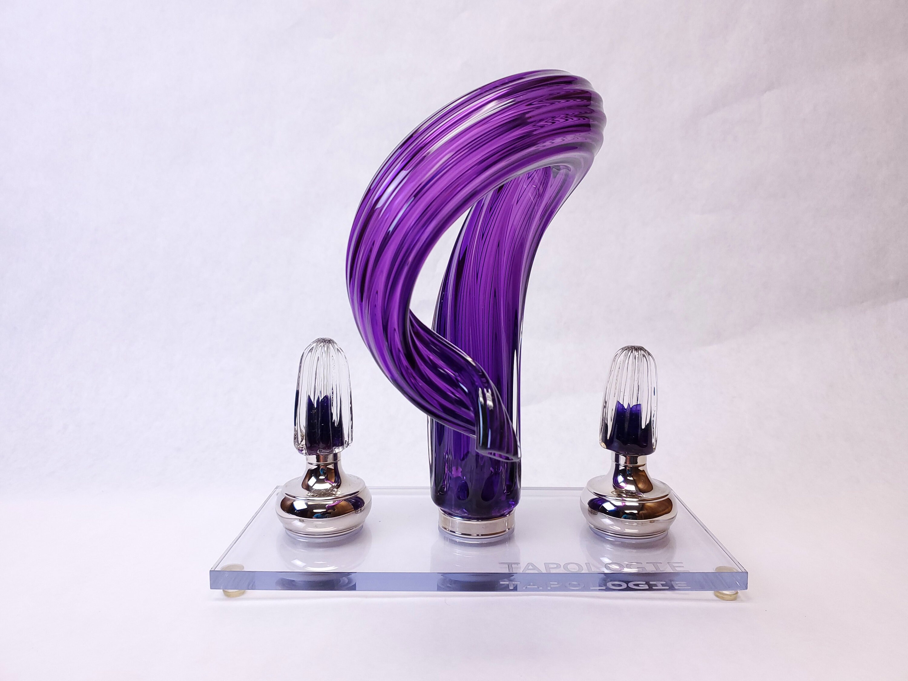 Tapologie. Glass Faucet. Purple Spiral. Hand Blown Glass Etsy