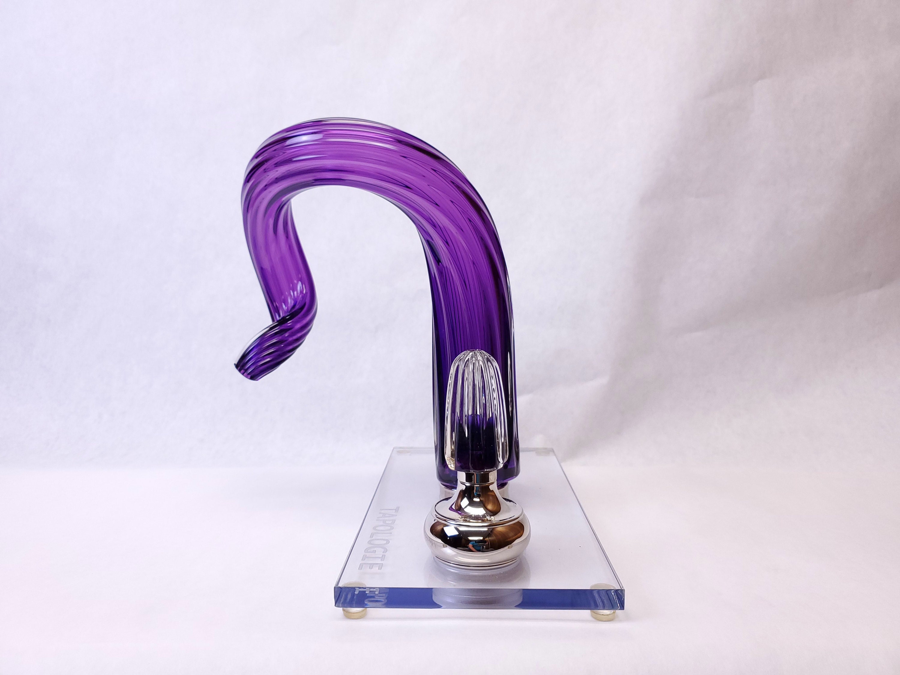 Tapologie. Glass Faucet. Purple Spiral. Hand Blown Glass Etsy