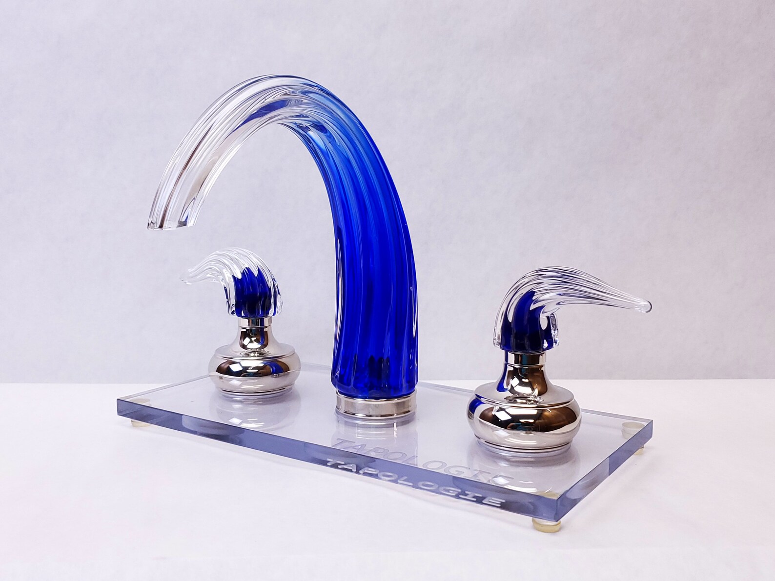 Tapologie. Glass Faucet. Blue Shift Fluted. Bathroom Faucet. Etsy