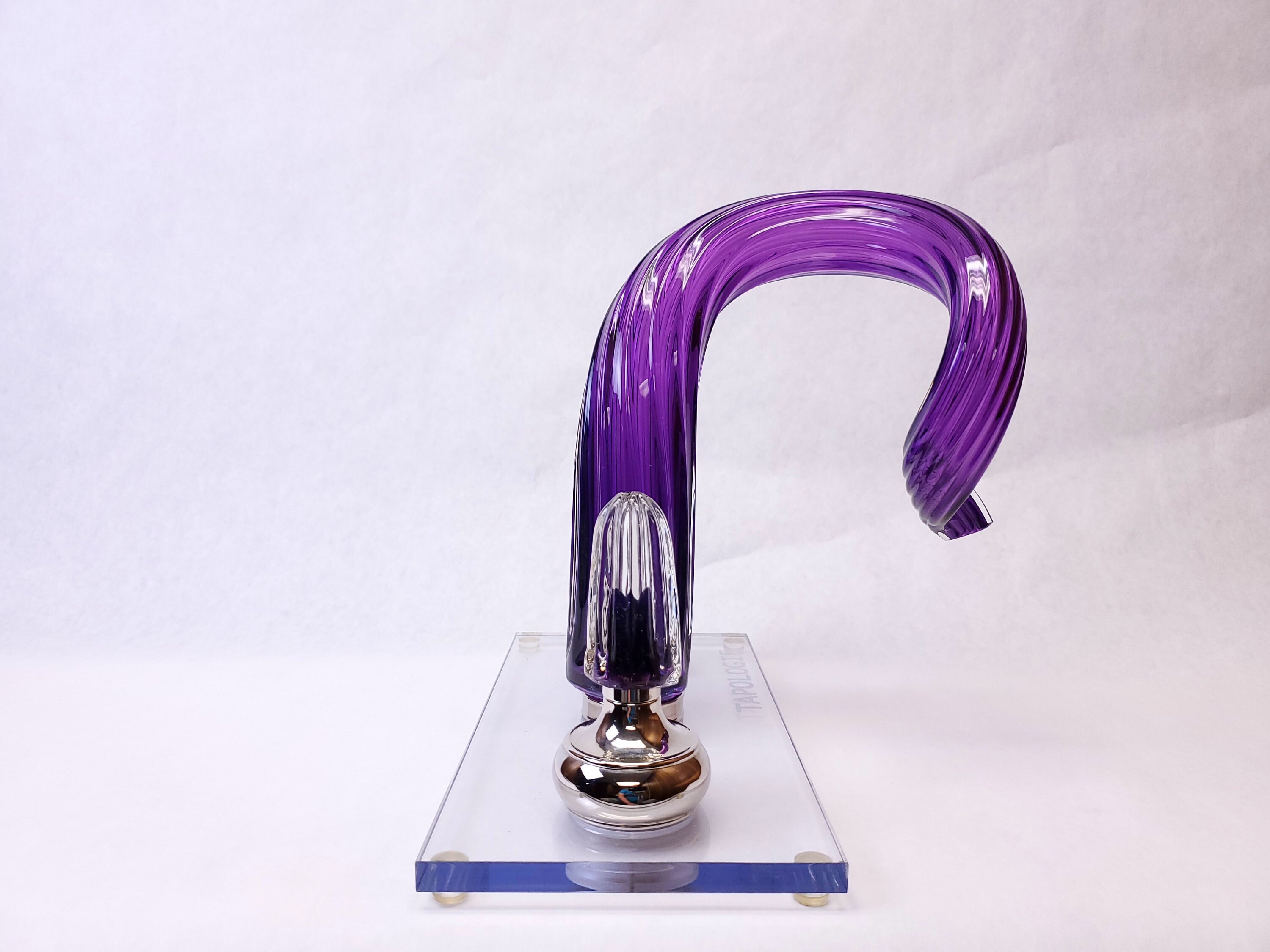 Tapologie. Glass Faucet. Purple Spiral. Hand Blown Glass Etsy
