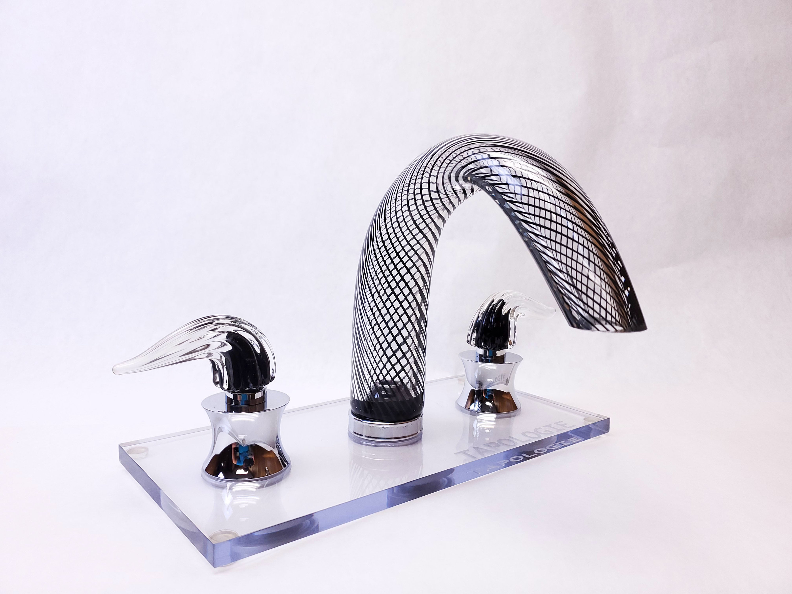 Tapologie. Glass Faucet. Graphite Black Cane. Bathroom Faucet. Etsy