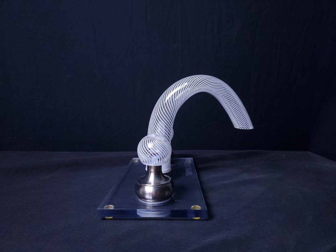 Tapologie. Glass Faucet. White Cane. Hand Blown Glass. Etsy
