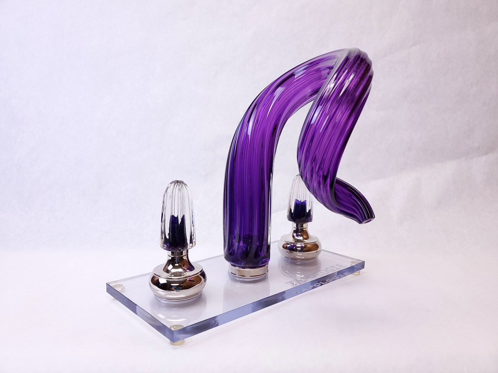 Tapologie. Glass Faucet. Purple Spiral. Hand Blown Glass Etsy
