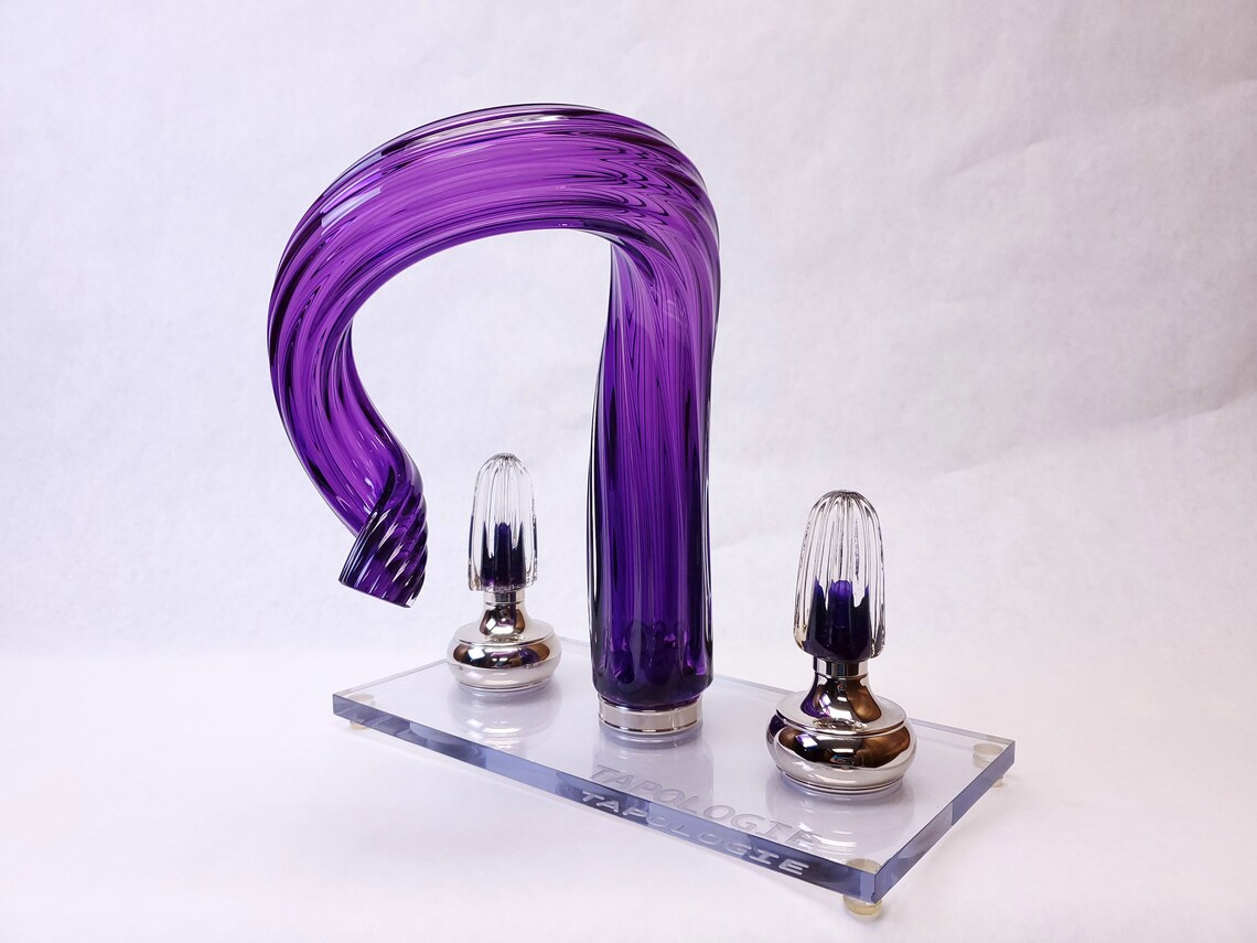 Tapologie. Glass Faucet. Purple Spiral. Hand Blown Glass Etsy