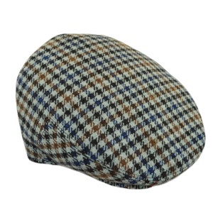 Kids Flat Cap Boys Girls Toddler Children Newsboy Wool Hat 2-12 Years Tartan, Tweed, Herringbone Traditional Vintage Victorian Baker Boy Blue Tweed