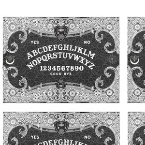 Ouija Board Placemats, Gothic Dining Decor, Ouija Board Table Mats, Witchy Place Mats, Halloween Dining Decor, Set of 4 Fabric Placemats
