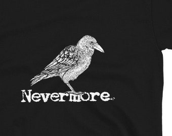 Raven T-Shirt - Edgar Allan Poe - Nevermore - Gothic - Short-Sleeve Unisex T-Shirt