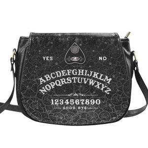 Black Goth Crossbody Bag, Gothic Shoulder Bag, Ouija Board Handbag, Victorian Shoulder Bag, Witchy Bag, Halloween Handbag, Horror Purse