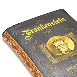 Book Wallet, Gothic Wallet, Frankenstein Wallet, Dark Academia Wallet, Vegan Leather Wallet, Horror Wallet, Book Lovers Gift, Bifold Wallet
