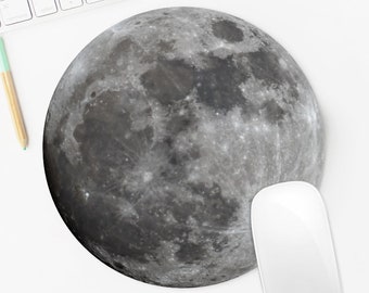 Moon Mouse Pad - Celestial Mouse Pad - Planet Mouse Pad - Space Mouse Pad - Round Mouse Pad - Astronomy Mouse Pad - Moon Decor - 7.8"