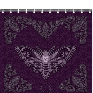 Gothic Decor - Death's Head Moth Shower Curtain - Goth Decor - Victorian Shower Curtain - Gothic Bathroom - Purple Shower Curtain - 69"x75"