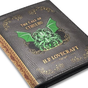 Book Wallet, Goth Wallet, Horror Wallet, Cthulhu Wallet, Dark Academia Wallet, Lovecraft Wallet, Vegan Leather Wallet, Book Lovers Gift