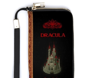 Book Wallet, Dracula Wallet, Gothic Wristlet, Vampire Wallet, Dark Academia Wallet, Goth Phone Wallet, Vegan Leather Purse, Book Lovers Gift