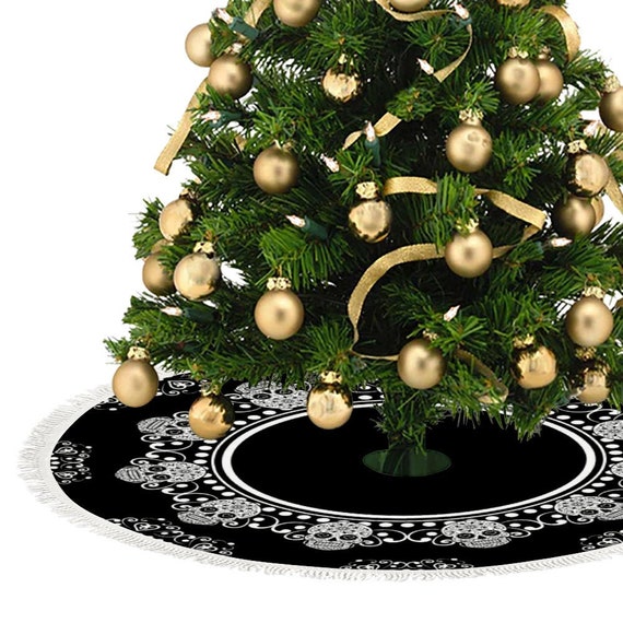 8 gothic black & Silver Christmas tree Sugar skull decorations/ ornaments 