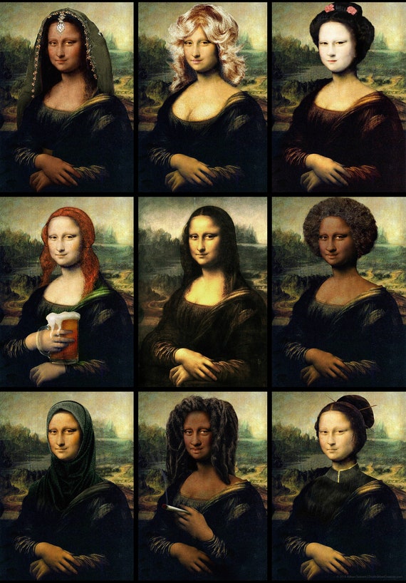 Artwork Original Digital Lisa Poster Renaissance Mona Poster Art Art Etsy 50x70cm Wall Lisa Mona - Multicultural