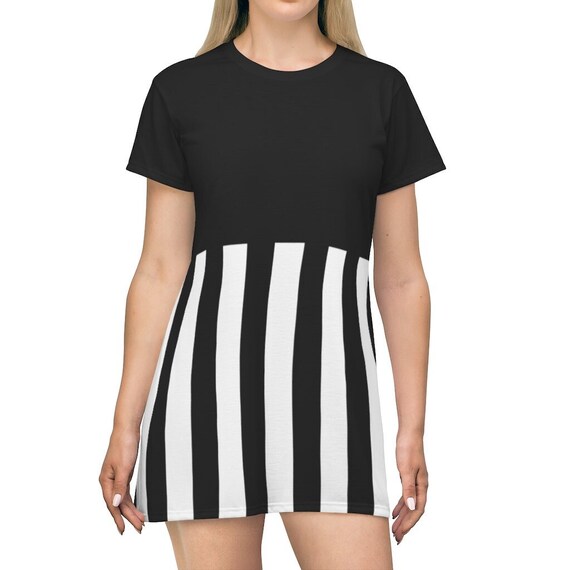 black and white striped t shirt dress