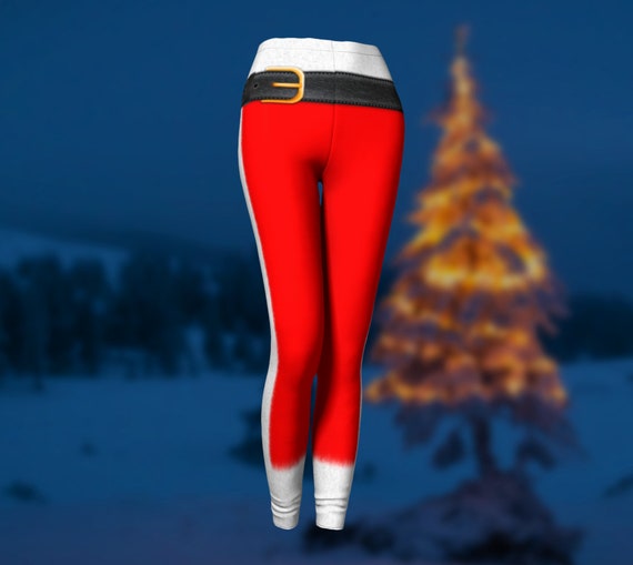 Santa Claus Leggings Funny Christmas Leggings Christmas Yoga Pants Christmas  Yoga Leggings Holiday Leggings Mrs Claus Leggings 