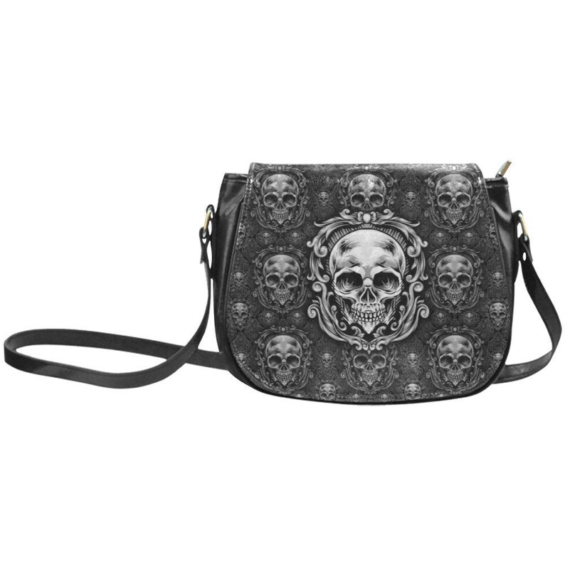 Black Goth Skull Crossbody Bag Gothic Shoulder Bag Skull Etsy