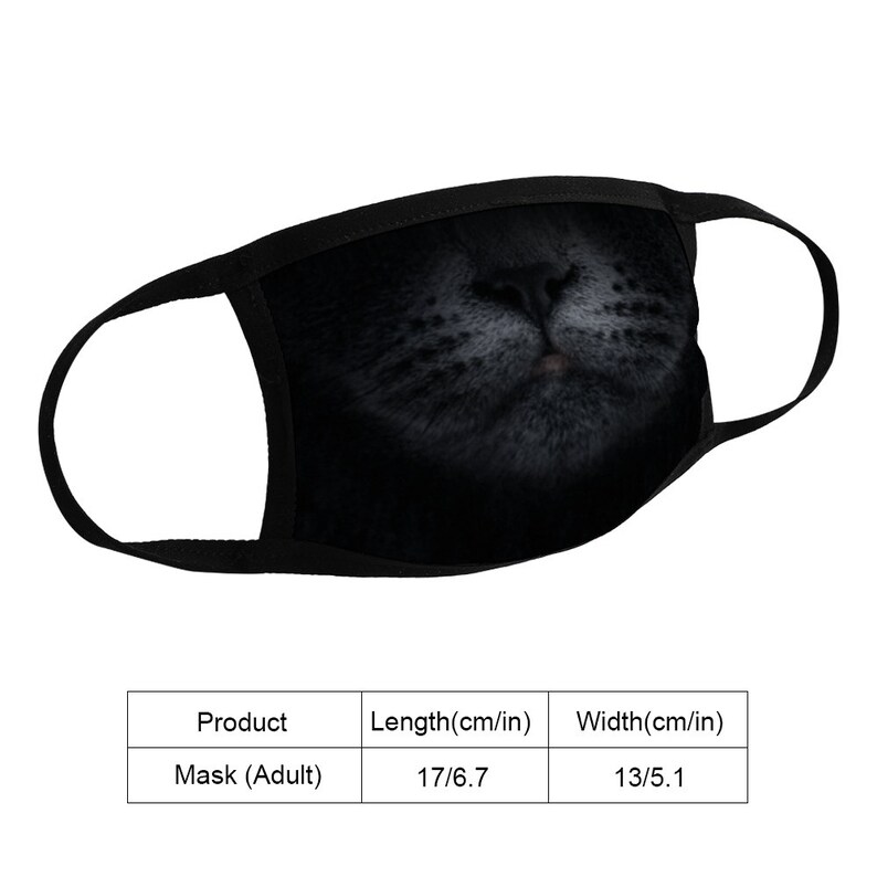Black Cat Face Mask Reusable Face Mask Washable Face Mask Etsy
