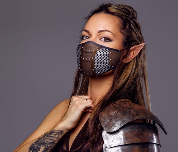 Medieval Face Mask Chainmail and Leather Face - Etsy