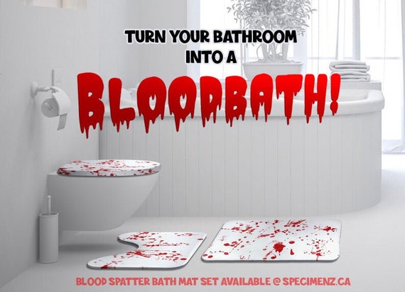Blood Spatter Bath Mat Halloween Decor Horror Bathroom - Etsy ...