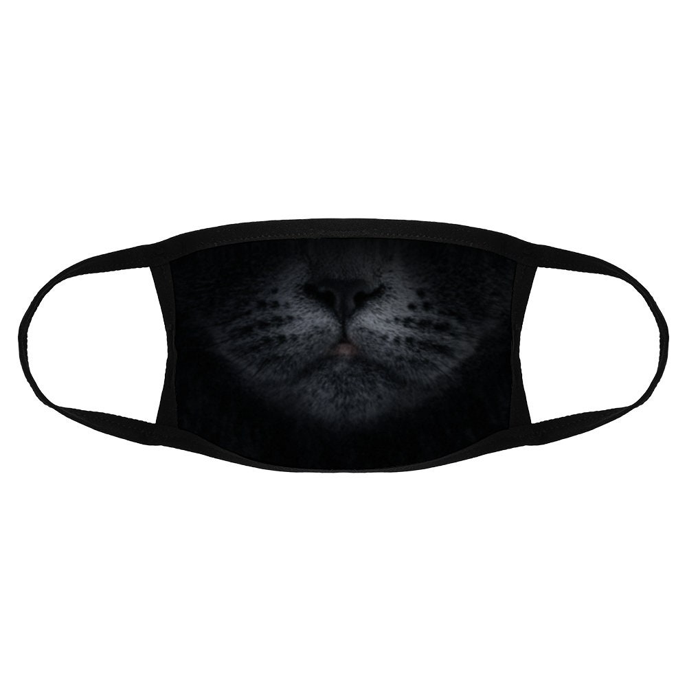Black Cat Face Mask Reusable Face Mask Washable Face Mask Etsy