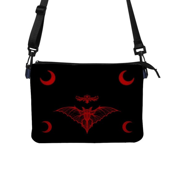 Buy Black Gothic Crossbody Shoulder Bag Red Bat Messenger Bag Online in  India 