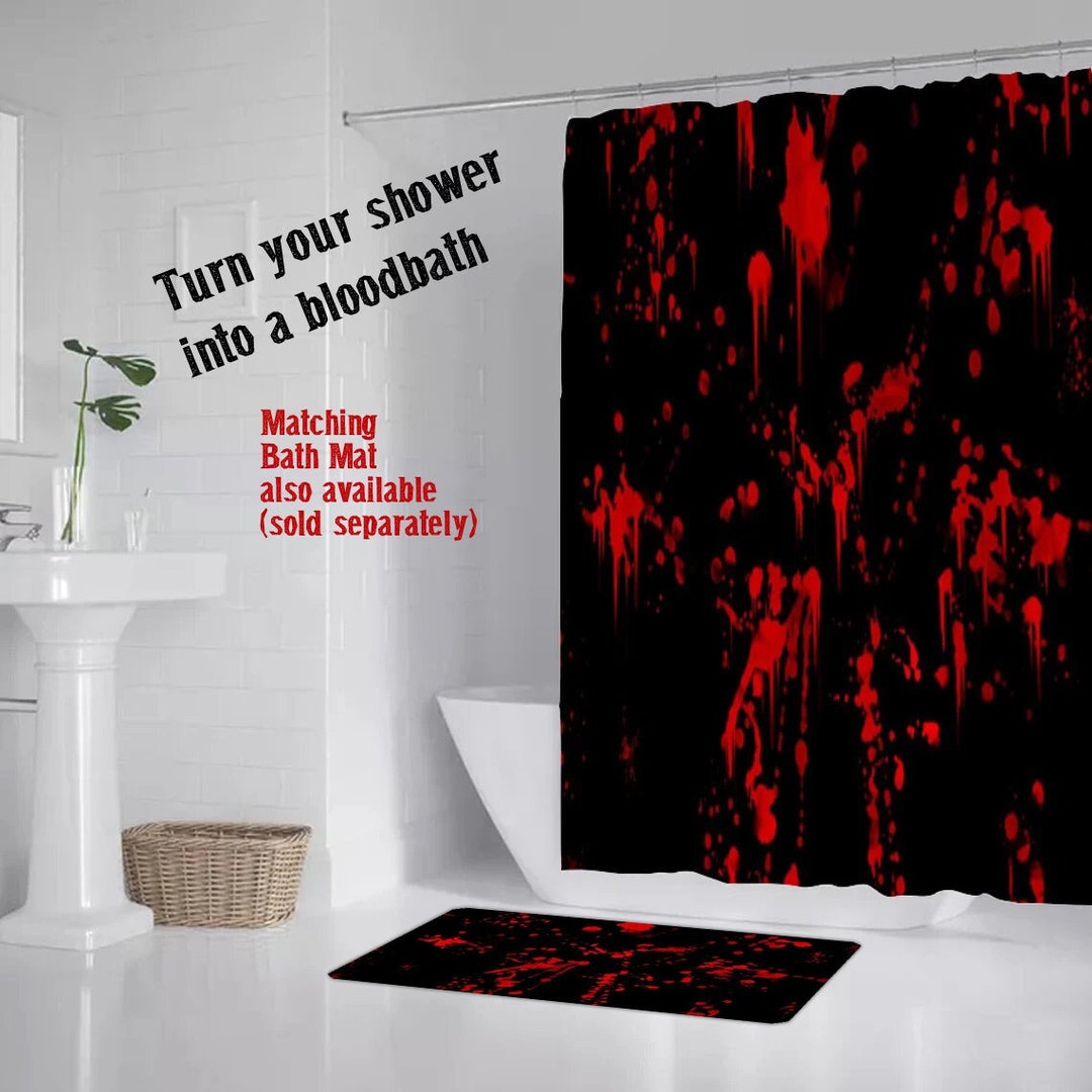 Halloween Home Decor, Horror Decor, Blood Spatter Shower Curtain