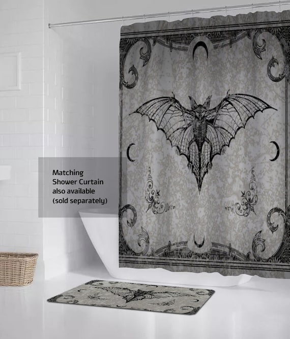 Gothic Bathroom Decor Bat Bath Mat Halloween Decor Victorian Gothic Decor  Halloween Bathroom Gothic Bath Mat Set Haunted House 