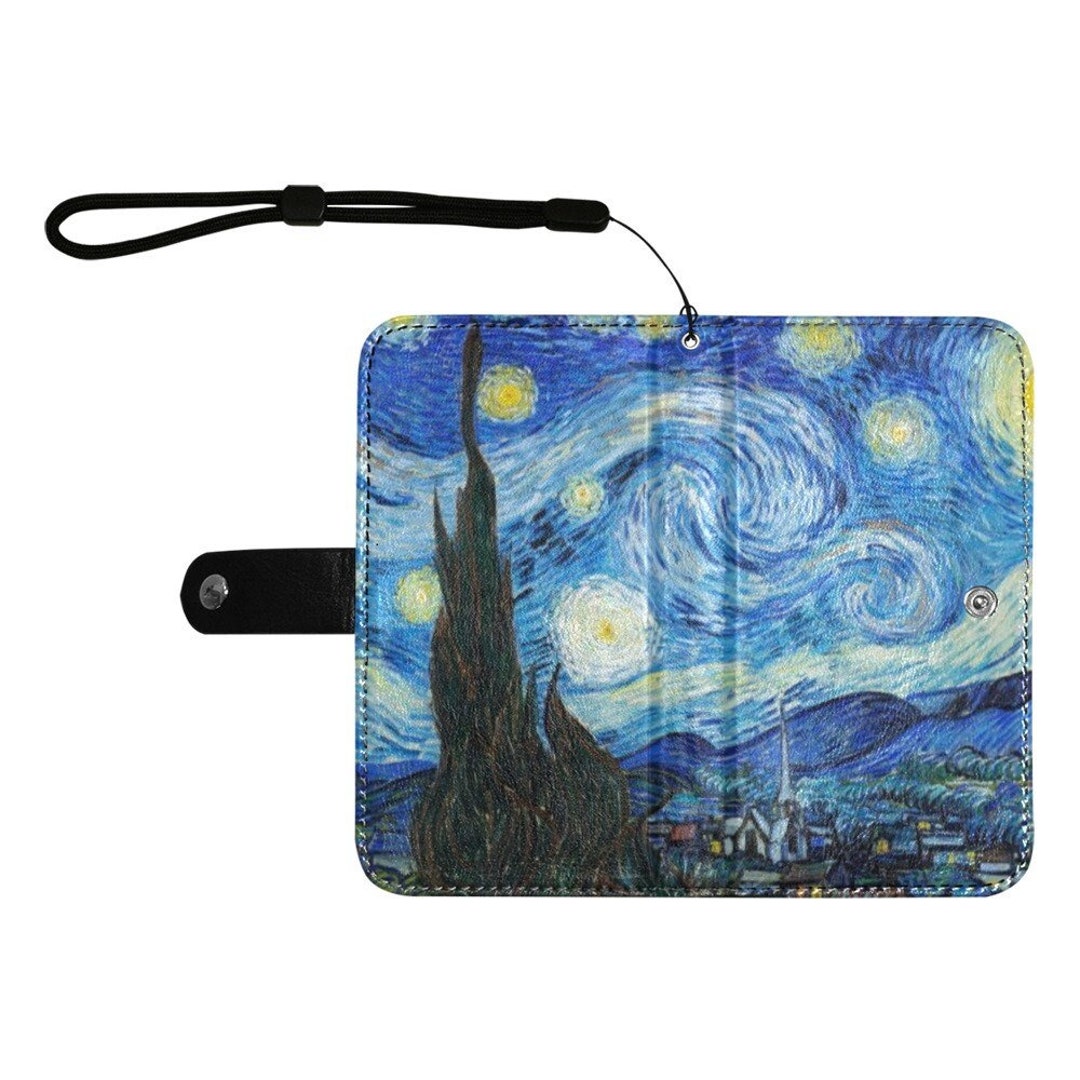 Fine Art Phone Wallet, Art Phone Case, Starry Night Cell Wristlet, Goth ...