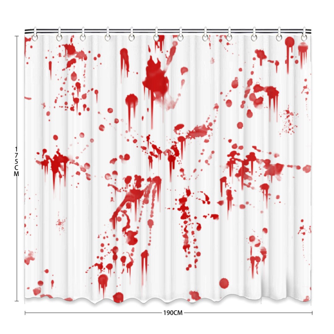 Horror Movie Decor, Blood Spatter Shower Curtain, Halloween Decoration
