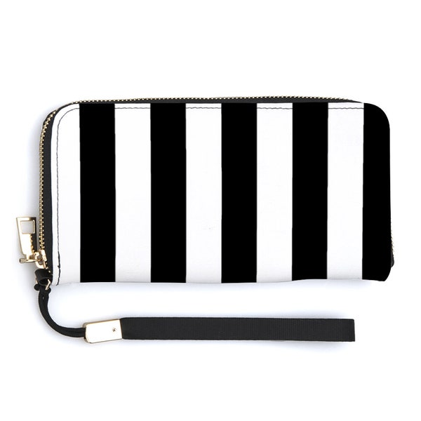 Black and White Striped Wallet Etsy