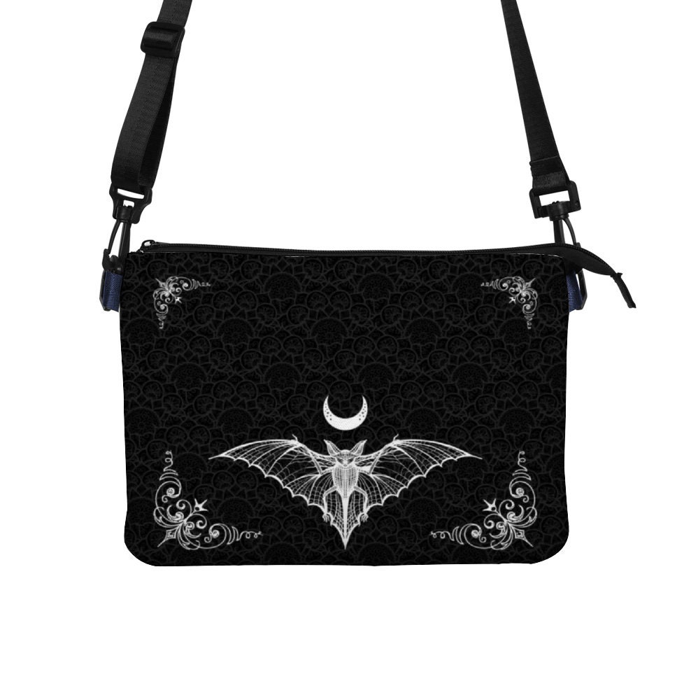 Black Gothic Crossbody Shoulder Bag Bat Messenger Bag Witchy Etsy Canada