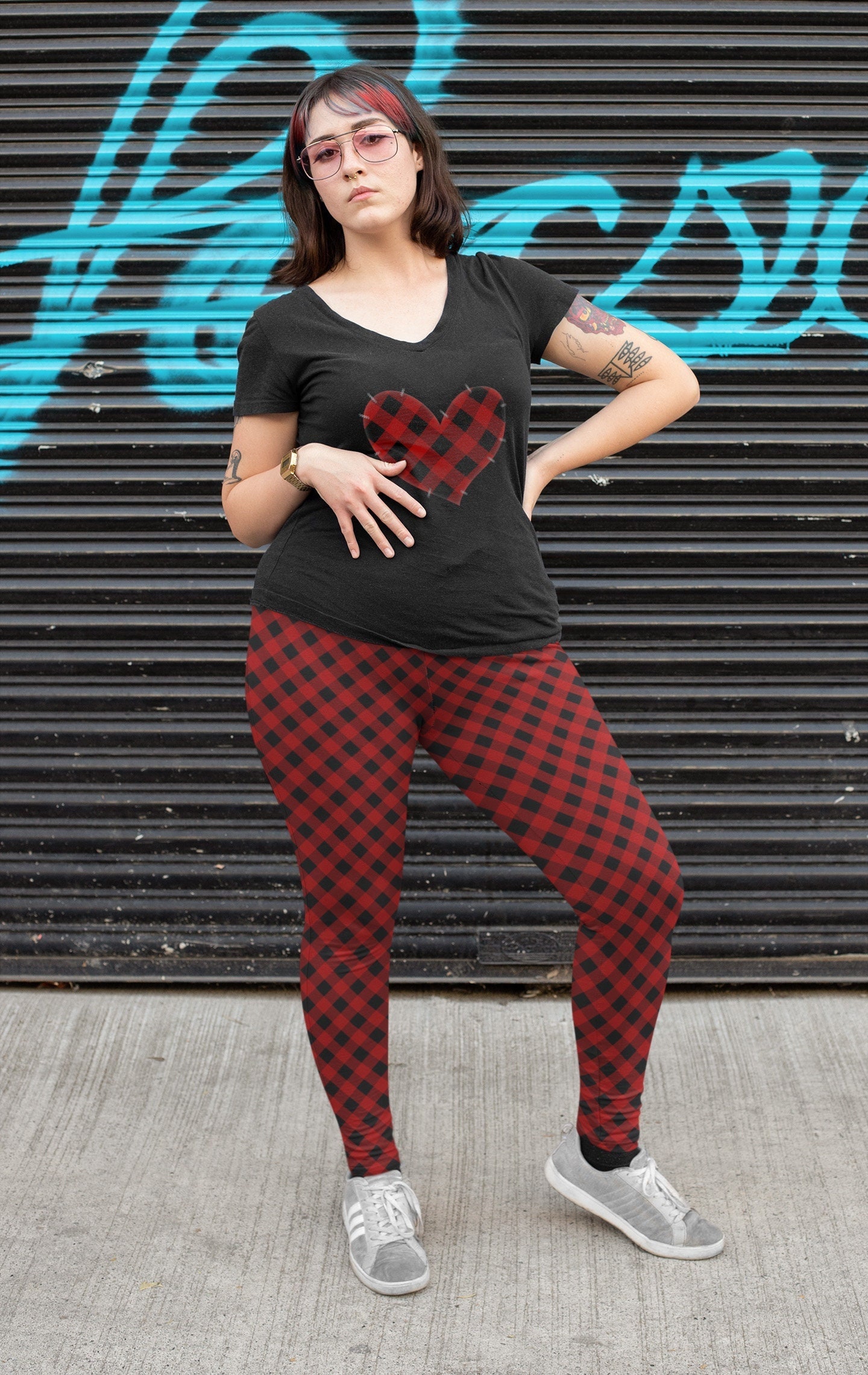 Plaid Leggings Punk Leggings Goth 
