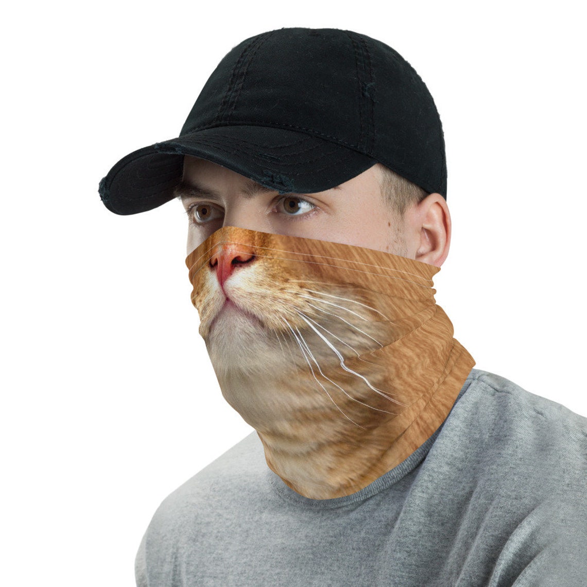 Tabby Cat Face Mask Animal Face Mask Cat Scarf Orange Etsy Canada