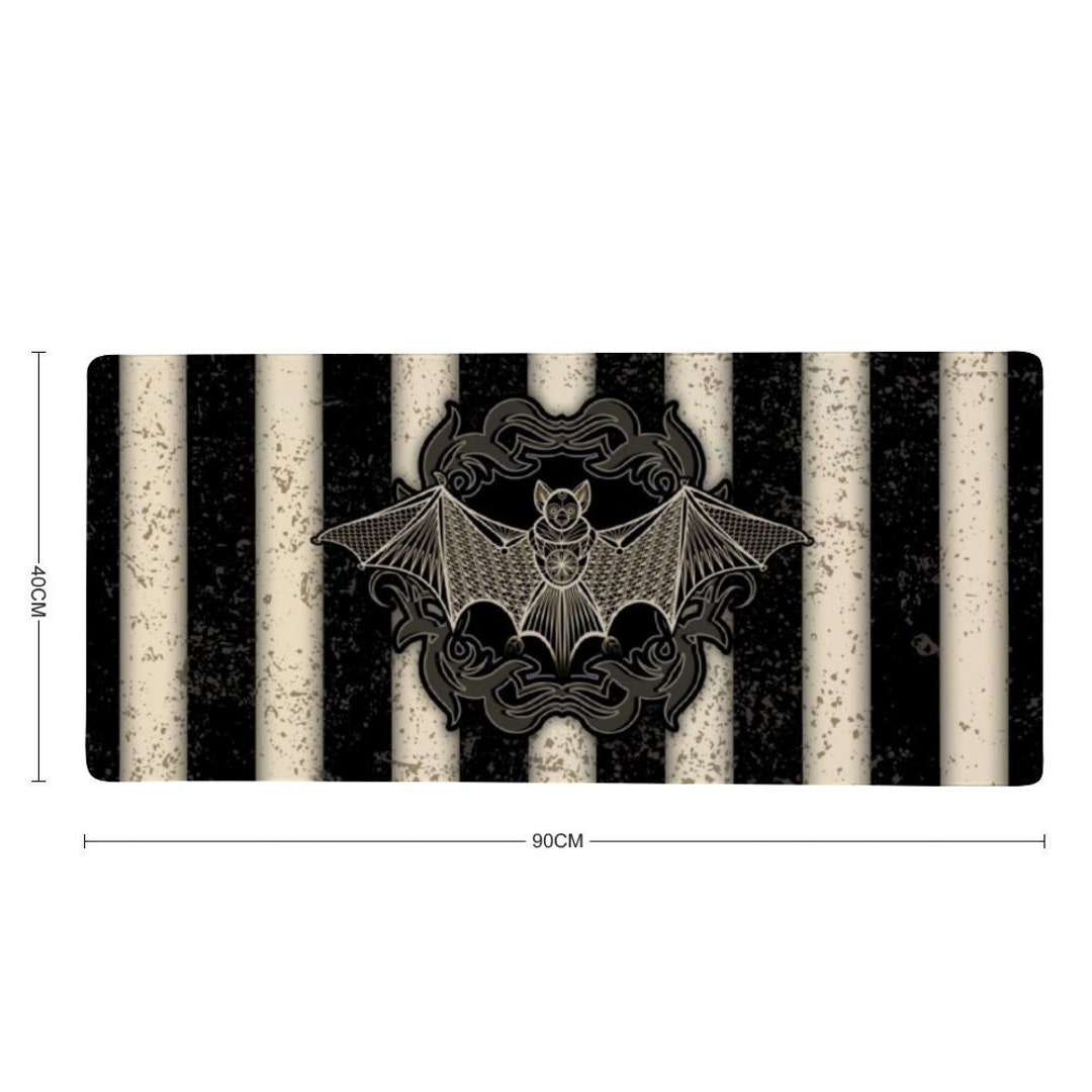 Striped Gothic Desk Mat Gothic Office Decor Large Bat Mouse - Etsy ...