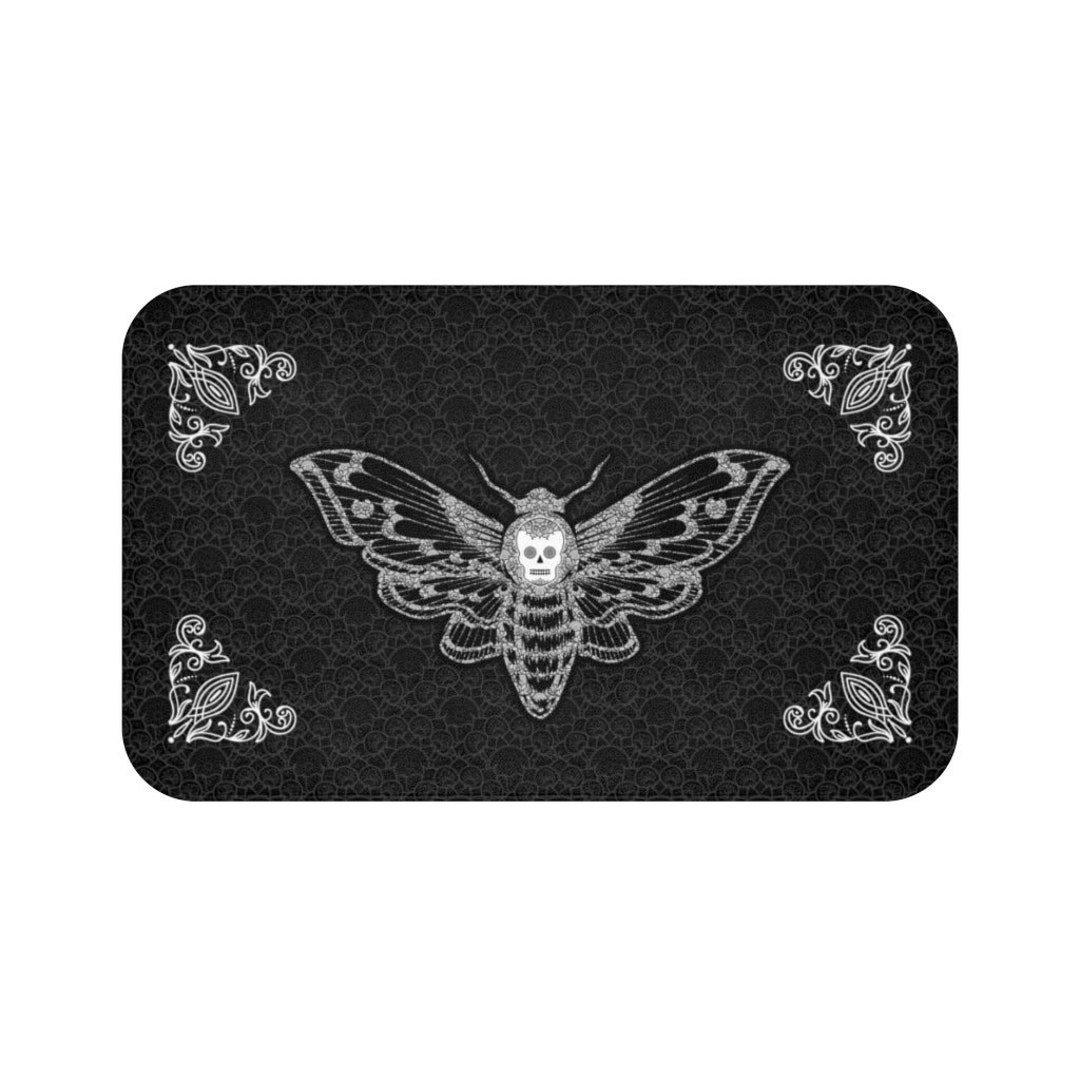 Gothic Decor Gothic Bath Mat Gothic Bathroom Decor Death's Head Moth ...