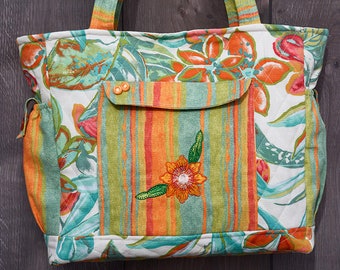 Blue - Handcrafted Quilted Handbag 28