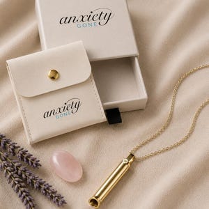 Colar ANXIETYGONE com banho de ouro 18K para respiração: Ferramenta para alívio da ansiedade