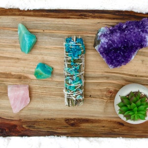Blue Sinuata Flower White Sage 4&quot; | New Beginning Cleanse | White Sage | Smudging Kits | Cleansing Scents | Spiritual Sage