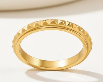 ANXIETYGONE Geometra Fidget Ring for Anxiety, ADHD in Gold Finish